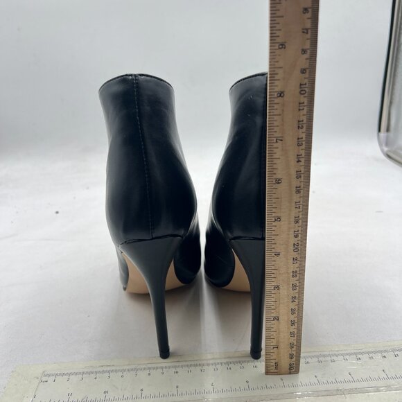 FSJ Black Peep Toe High Heel Ankle Boots Sandals Hollow V Cut Open Toe Booties - Picture 5 of 8